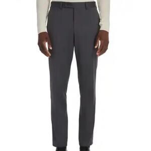 Peter Millar Harker Flat Front Solid Stretch Wool Dress Pants Charcoal 40R NWT
